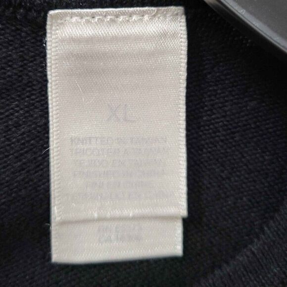 Liz Claiborne XL Knit Sweater Black beaded neck First Issue Acrylic knit 3/4 slv - Picture 11 of 12